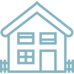 Light blue house logo