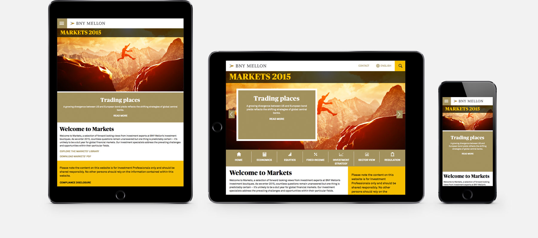 BNY Mellon Markets 2015 responsive web design