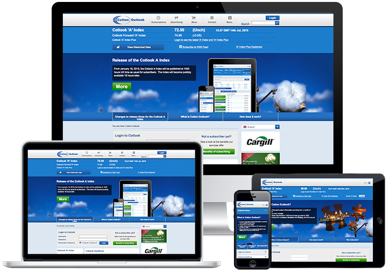 The Cotton Outlook website works flawlessly across a range of devices