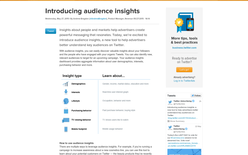 Twitter details Audience Insights