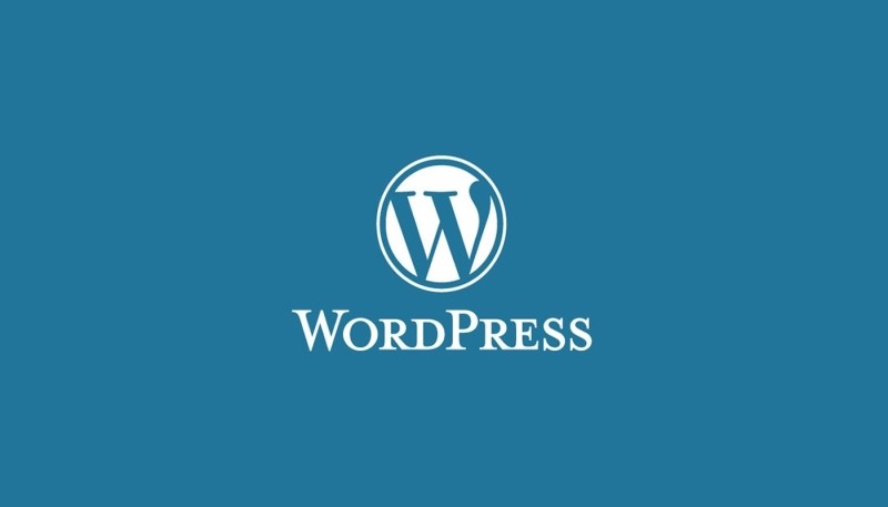 WordPress logo on blue background