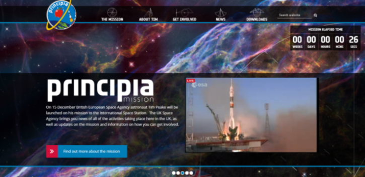The Principia Mission website as the Soyuz spacecraft launched