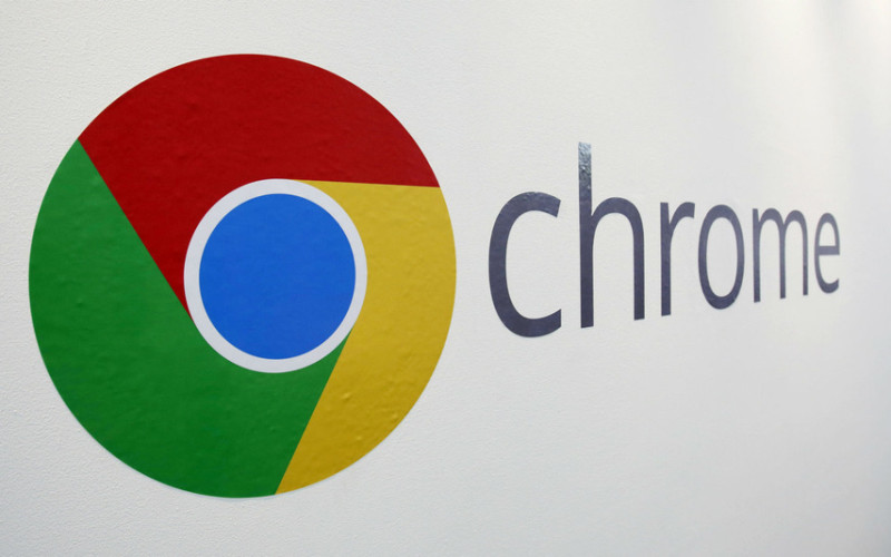 Google Chrome logo on wall