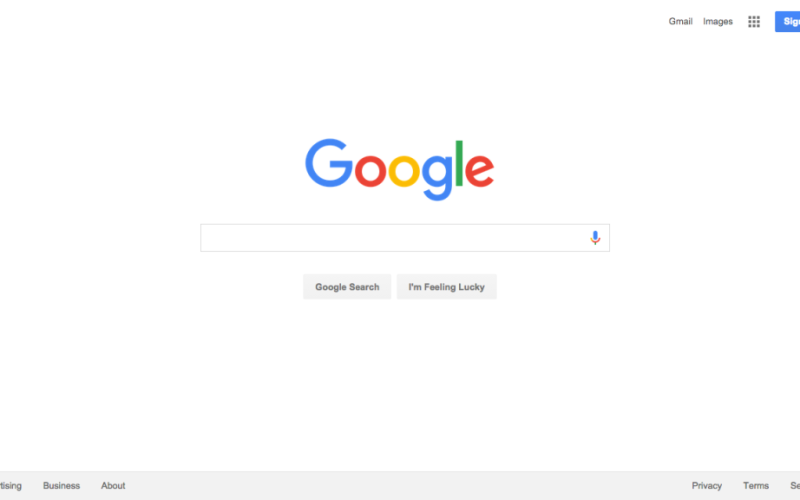 Google search homepage