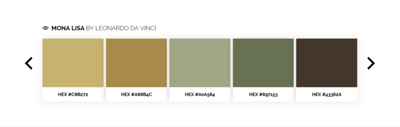 Mona Lisa colour palette