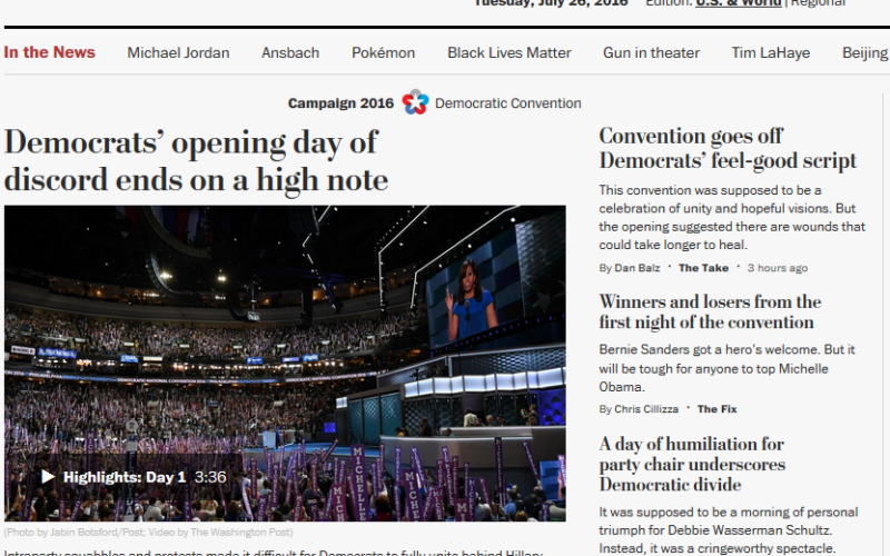 The Washington Post homepage