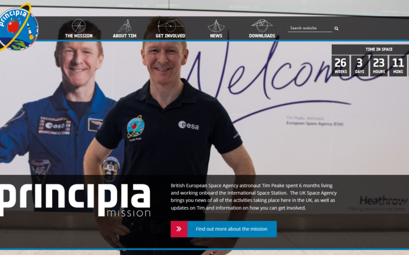 The award-winning Principia homepage, as awarded by the UK Public Sector Communications Awards judges