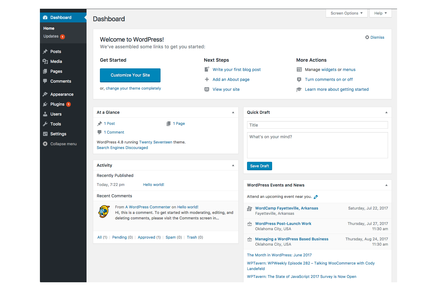 Screenshot of WordPress dashboard interface