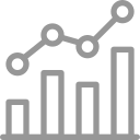 Greyscale icon of analytics dashboard