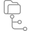 Greyscale icon of folder directory