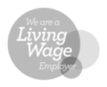 Living Wage Employer greyscale logo